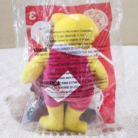 NIP - 2004 McDonald's TY Beanie Babies Happy Meal 25th BIRDIE THE BEAR #3 Plush - Picture 3 of 4